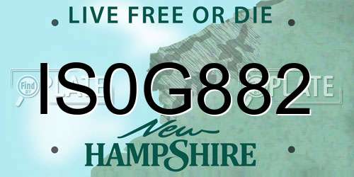 IS0G882 New Hampshire License Plate