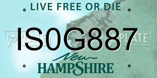 IS0G887 New Hampshire License Plate