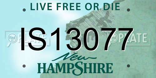 IS13077 New Hampshire License Plate