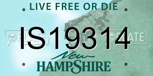IS19314 New Hampshire License Plate