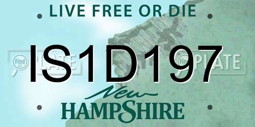 IS1D197 New Hampshire License Plate