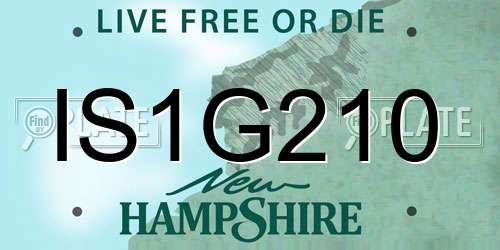 IS1G210 New Hampshire License Plate