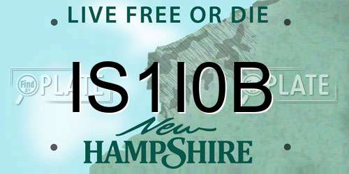 IS1I0B New Hampshire License Plate