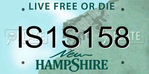 IS1S158 New Hampshire License Plate