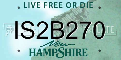 IS2B270 New Hampshire License Plate