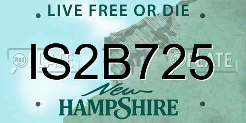 IS2B725 New Hampshire License Plate