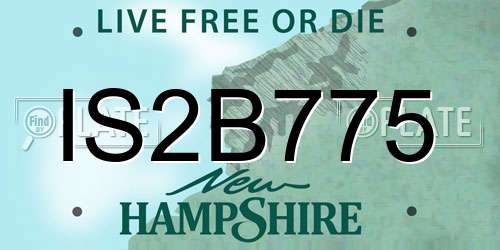 IS2B775 New Hampshire License Plate