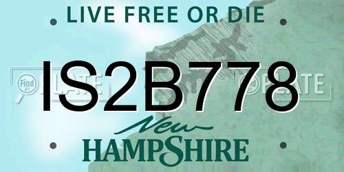 IS2B778 New Hampshire License Plate