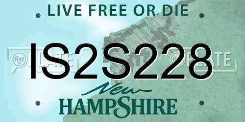 IS2S228 New Hampshire License Plate