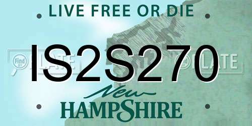 IS2S270 New Hampshire License Plate