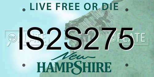 IS2S275 New Hampshire License Plate