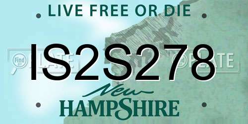 IS2S278 New Hampshire License Plate