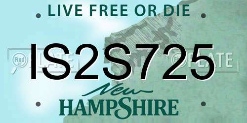 IS2S725 New Hampshire License Plate