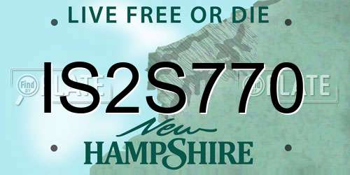 IS2S770 New Hampshire License Plate