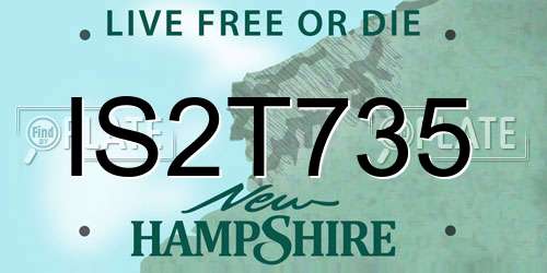 IS2T735 New Hampshire License Plate