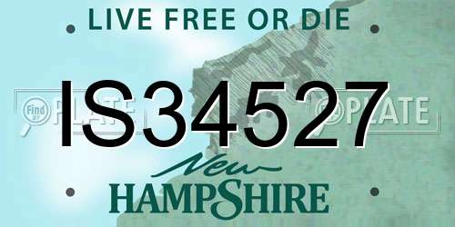 IS34527 New Hampshire License Plate