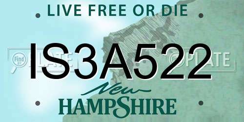 IS3A522 New Hampshire License Plate