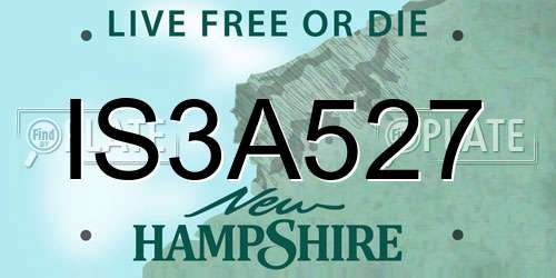 IS3A527 New Hampshire License Plate