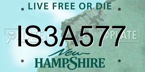 IS3A577 New Hampshire License Plate