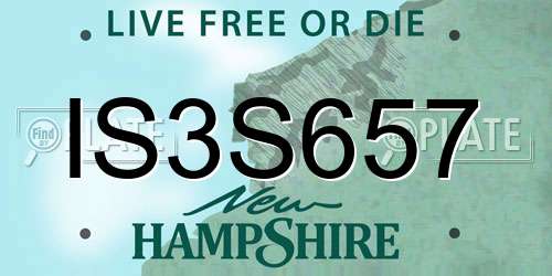 IS3S657 New Hampshire License Plate
