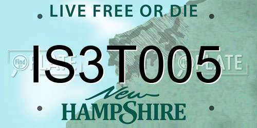 IS3T005 New Hampshire License Plate