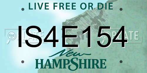 IS4E154 New Hampshire License Plate