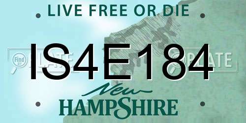 IS4E184 New Hampshire License Plate