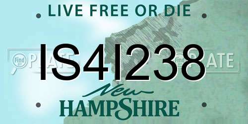 IS4I238 New Hampshire License Plate