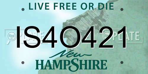 IS4O421 New Hampshire License Plate