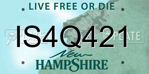 IS4Q421 New Hampshire License Plate