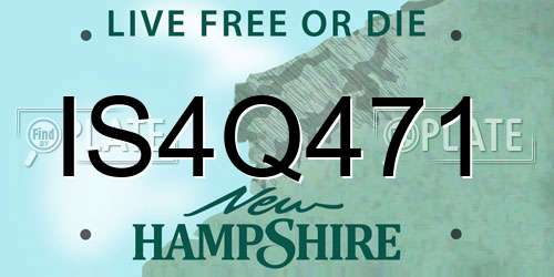 IS4Q471 New Hampshire License Plate