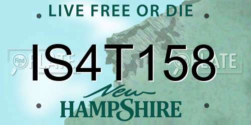IS4T158 New Hampshire License Plate