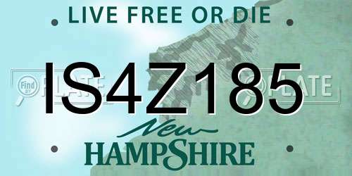 IS4Z185 New Hampshire License Plate