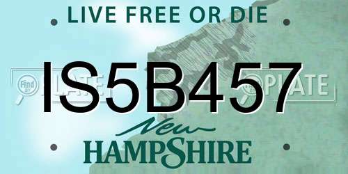 IS5B457 New Hampshire License Plate