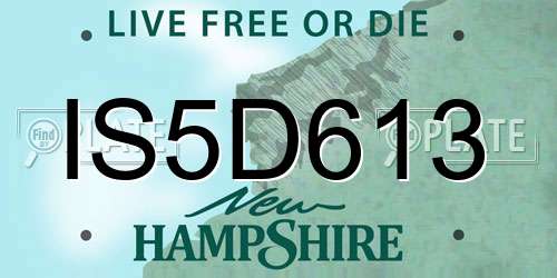 IS5D613 New Hampshire License Plate
