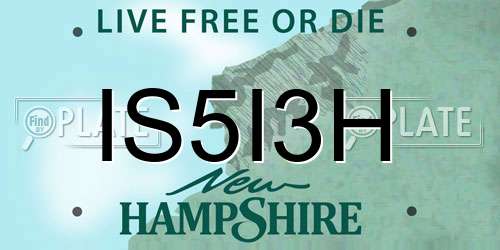 IS5I3H New Hampshire License Plate
