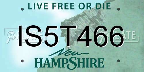 IS5T466 New Hampshire License Plate
