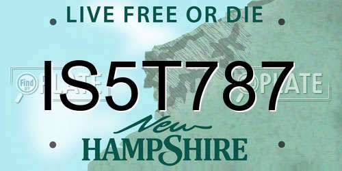 IS5T787 New Hampshire License Plate
