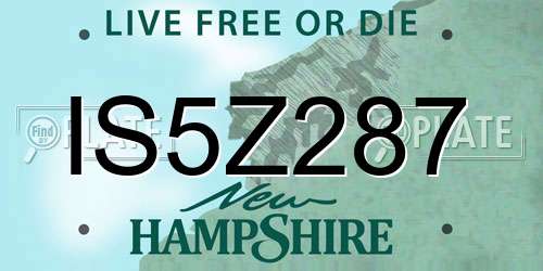 IS5Z287 New Hampshire License Plate