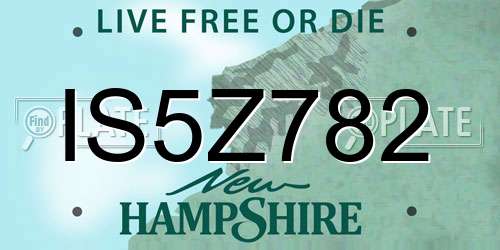 IS5Z782 New Hampshire License Plate