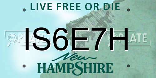 IS6E7H New Hampshire License Plate