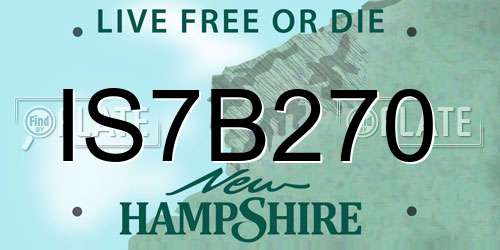 IS7B270 New Hampshire License Plate