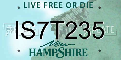 IS7T235 New Hampshire License Plate