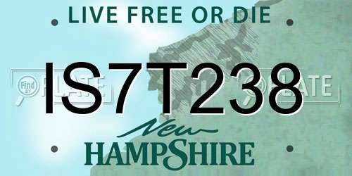 IS7T238 New Hampshire License Plate