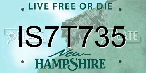 IS7T735 New Hampshire License Plate
