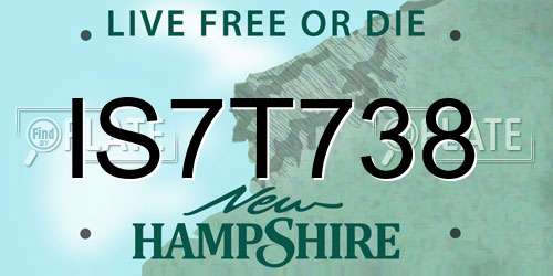IS7T738 New Hampshire License Plate