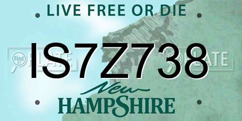 IS7Z738 New Hampshire License Plate