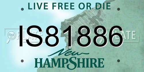 IS81886 New Hampshire License Plate