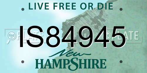 IS84945 New Hampshire License Plate