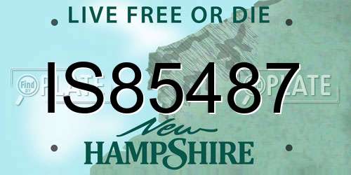 IS85487 New Hampshire License Plate